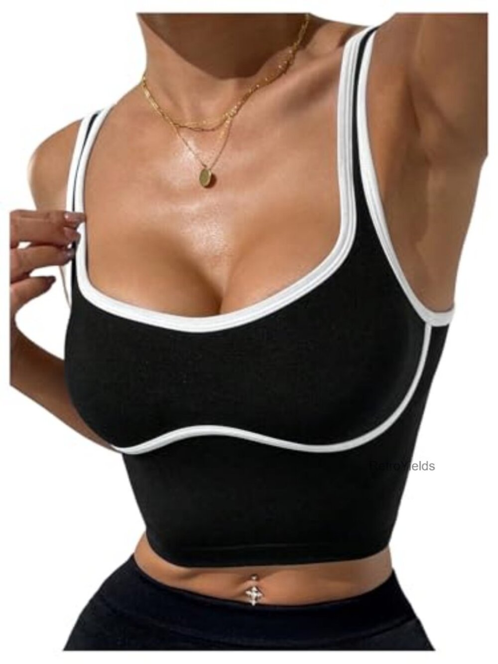 Sleeveless Scoop Neck Crop Tank Top for Women Activewear